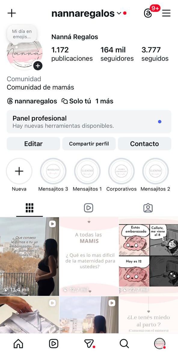 Perfil de Instagram de Nanná Regalos